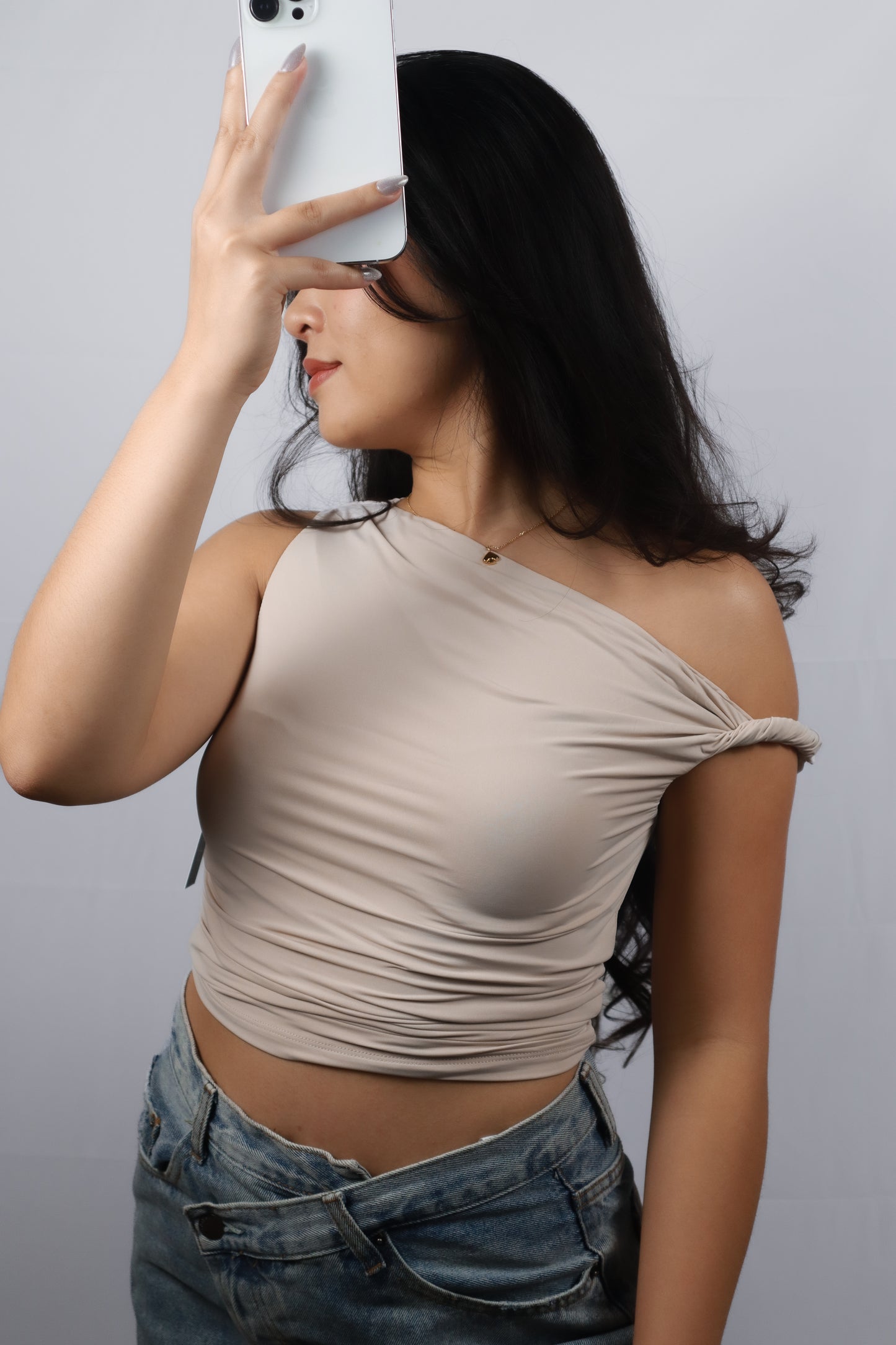 Solstice One-Shoulder Crop Top