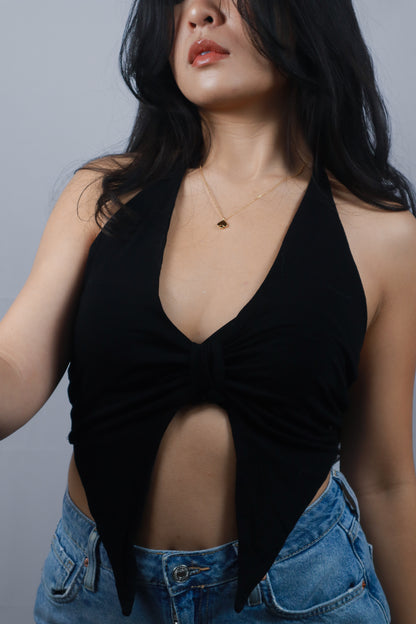 Glimpse Halter Tie-Front Top