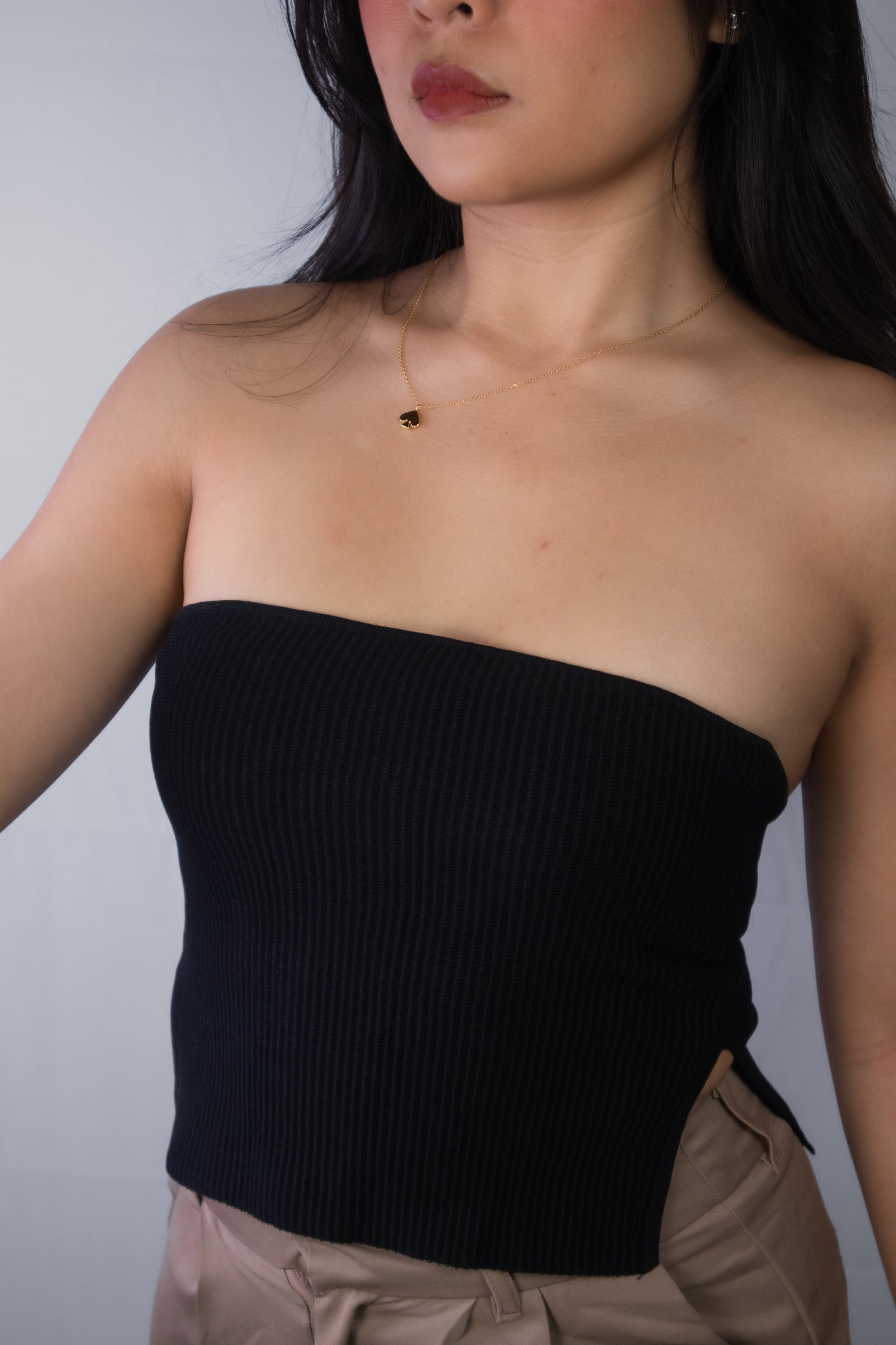 Steady Ribbed Tube Top with Slit