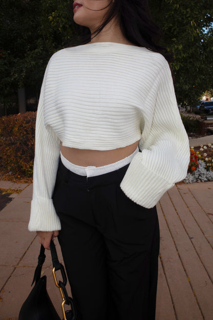 Plush Knit Cropped Sweater